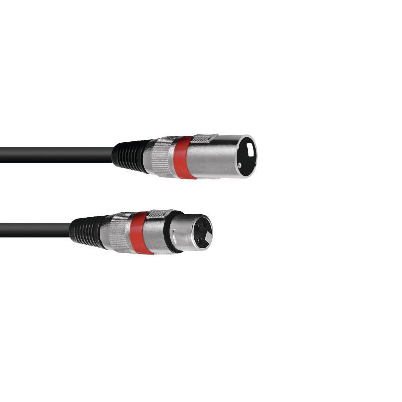 OMNITRONIC XLR cable 3pin 1m bk/rd